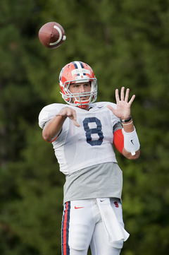 Drew Allen is a senior transfer from Oklahoma. He's competing with sophomore Terrel Hunt for the starting quarterback job.