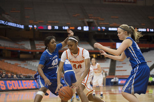 Former Syracuse center Amber Witherspoon is switching from basketball to volleyball. She's listed as the tallest player on the Orange's volleyball roster.