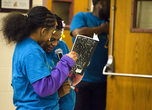 Students from Syracuse City School District's Danforth Middle School performed their written work at the Writing Our Lives conference last November.