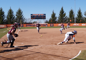 Colgate tripped up Syracuse on Wednesday in the second game of the teams' doubleheader. The Raiders beat the Orange, 3-2. 