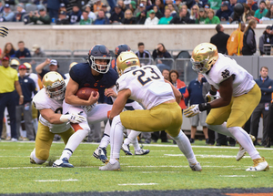 Eric Dungey threw for 265 yards in the first half against Notre Dame and only 60 in the second half.