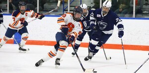 Senior forward Alysha Burriss and the Orange dominated Penn State, 5-1, in the seasons penultimate game last year. SU will look to replicate that on Friday night. 