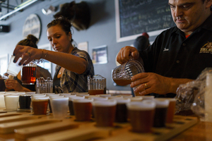 Full Boar Craft Brewery hosted the beer and doughnut pairing. This event was the first collaboration between the brewery and Glazed and Confused, a local doughnut shop.