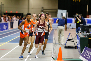 Justyn Knight, pictured during the indoor season, took home a win in his first outdoor meet of the season at Bucknell.