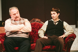 Jack Carr (left) and Alyssa Otoski play Giles Ralston and Miss Casewell, respectively, in CNY Playhouse's production of 