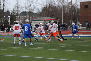 SU goalie Drake Porter allowed eight goals, but only two in the second half. 