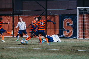 Syracuse scored three goals on Thursday night to advance to the second round of the NCAA tournament.