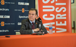 John Wildhack (pictured pre-COVID-19) said Syracuse Athletics is 