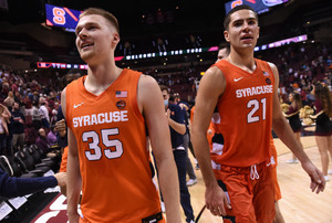 Buddy Boeheim and Cole Swider helped lead Syracuse to an ACC-opening win over Florida State. 