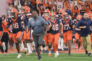 No. 46 Aaaron Bolinsky joined Syracuse as a preffered walk-on in 2018, starting 55 games as a long snapper for SU