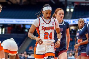 After not playing in the first half against Maryland, Dominique Camp started versus FDU and recorded five points and eight assists.