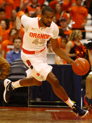 James Southerland pushes the ball down the floor during Thursday's game against Pace.