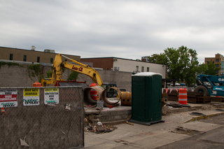 The eight-story multiuse complex will include student apartments. Photo taken July 5, 2017