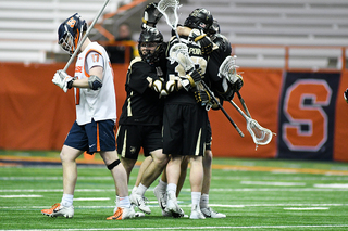 Brett Kennedy walks away after an Army goal. 