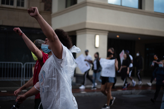 Protesters marched throughout the streets of Syracuse.